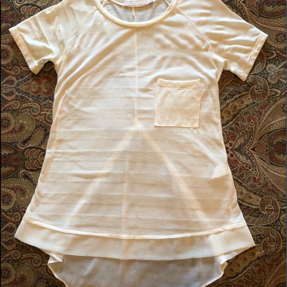 Mickey & Jenny Striped Semi-Sheer Top • Size S